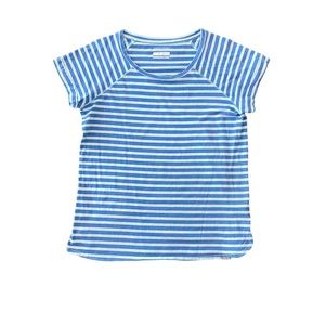Columbia 2 Tone Blue Striped Tee with Paint Splatter Detail Medium